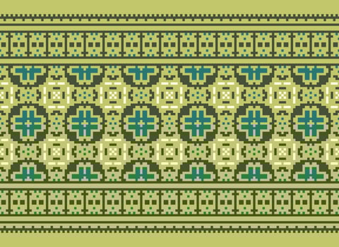 Beautiful floral cross stitch pattern.geometric ethnic oriental pattern traditional background.Aztec style abstract vector illustration.design for texture,fabric,clothing,wrapping,decoration,carpet.