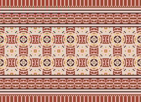 A beautiful textile digital design set of damask Mughal Paisley ornamental ikat Ethnic cross stitch pattern decor border retro luxury style wallpaper gift card frame for women cloth front back dupatta vector