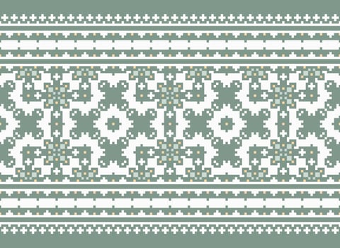 Pixel Ethnic pattern vector background. seamless pattern traditional, Design for background, wallpaper, Batik, fabric, carpet, clothing, wrapping, and textile.ethnic pattern Vector illustration.