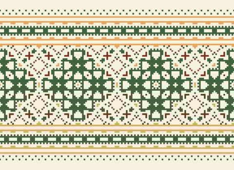A beautiful textile digital design set of damask Mughal Paisley ornamental ikat Ethnic cross stitch pattern decor border retro luxury style wallpaper gift card frame for women cloth front back dupatta vector
