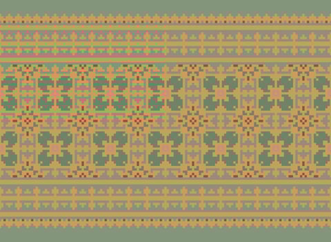 Pixel Ethnic pattern vector background. seamless pattern traditional, Design for background, wallpaper, Batik, fabric, carpet, clothing, wrapping, and textile.ethnic pattern Vector illustration.