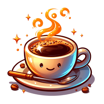 AI generated Cartoon cup of coffee on transparent background png
