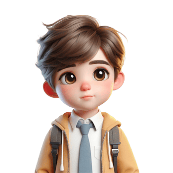 AI generated 3d render illustration of cute boy AI Generative png