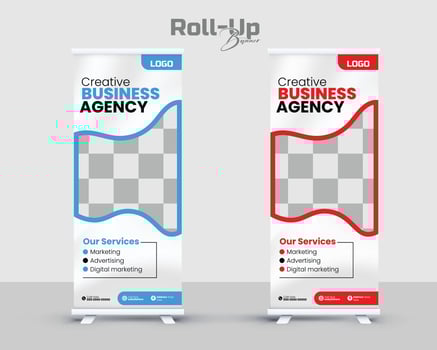 Business Roll-up banner design vector premium