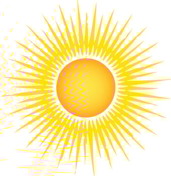 Brightly shining sun vector