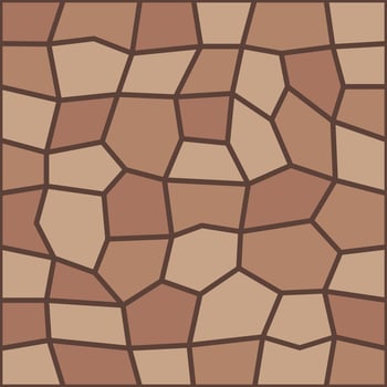 Brown pavement top view pattern, sidewalk tile vector
