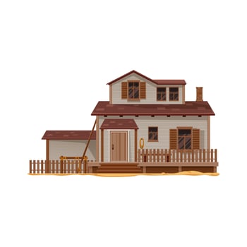 Western Wild West town cowboy or sheriff house vector