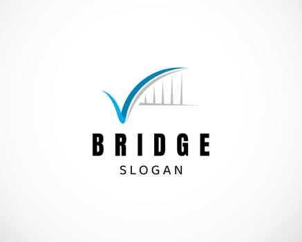 creative abstract bridge logo design template vector