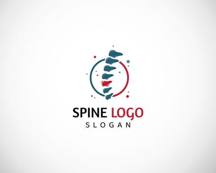 chiropractic logo design template.Human spine symbol for medical logo vector