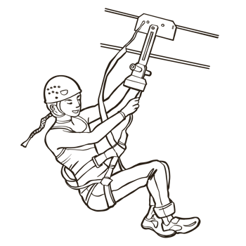Zip lining extreme outdoor sport png