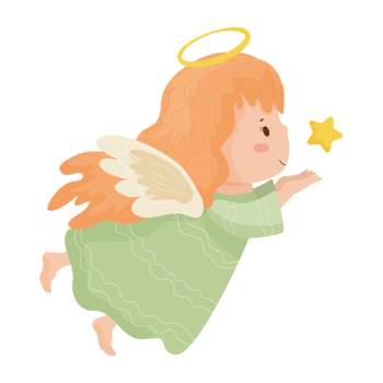 AI generated Christmas Angel Name day, cute Christmas angel png