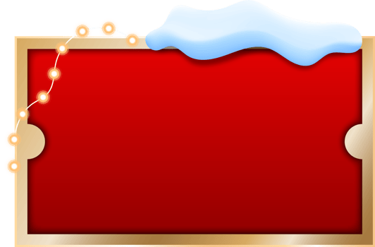 Christmas Frame With Snow And Bright Bulbs png