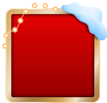 Christmas Frame With Snow And Bright Bulbs png