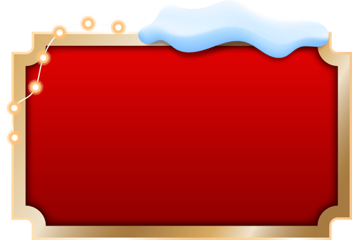 Christmas Frame With Snow And Bright Bulbs png