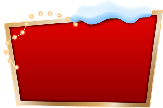 Christmas Frame With Snow And Bright Bulbs png