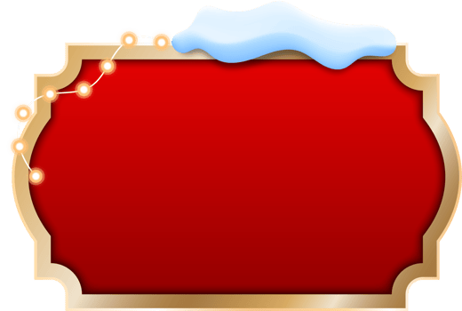 Christmas Frame With Snow And Bright Bulbs png