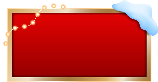 Christmas Frame With Snow And Bright Bulbs png