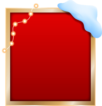 Christmas Frame With Snow And Bright Bulbs png
