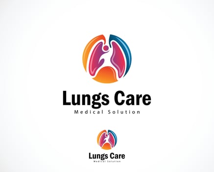 lungs care logo creative health design concept people ,medical clinic solution vector