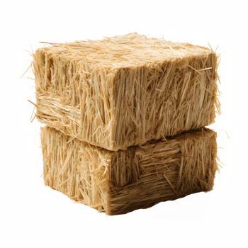 AI generated straw block isolated on transparent background ,pile of dry grass png ,generative ai