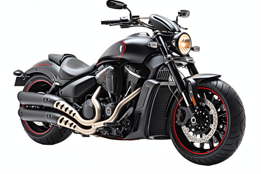 AI generated black motorbike isolated on transparent background ,classic motorcycle png ,generative ai