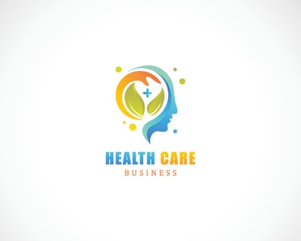 health care logo nature leaf illustration design hand medical vector