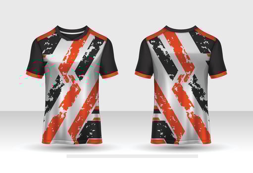 Soccer t-shirt design slim-fitting with round neck. Vector illustration