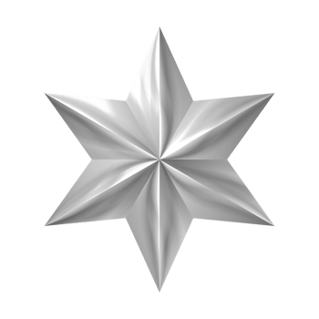 PNG - Silver Star Decorative PNG