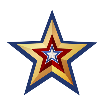 PNG - Star Decoration Golden Transparent