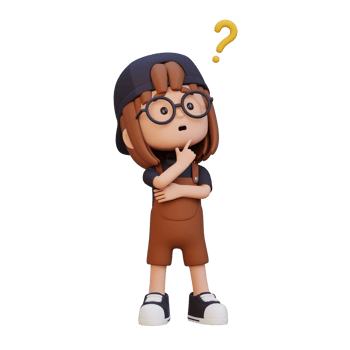 3D cute girl thinking clueless png