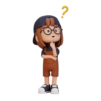 3D cute girl thinking clueless png