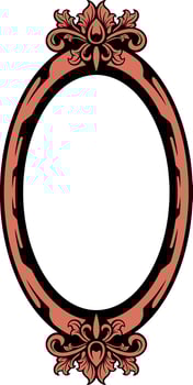 Vector mirror ornament frame