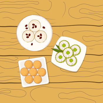 hand drawn indonesia traditional food and snack illustartion vector