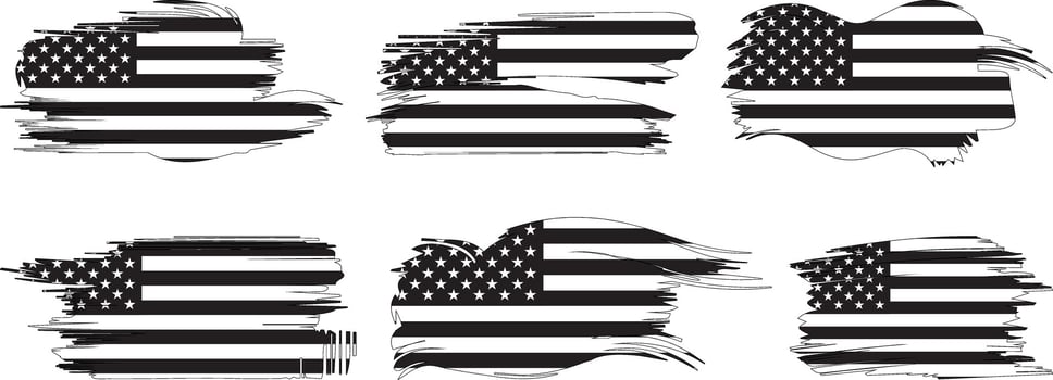 American Flag Silhouette, grunge USA flag set vector, grunge, flag, silhouette, independence, July, 4th of July, 4th July, flag silhouette vector