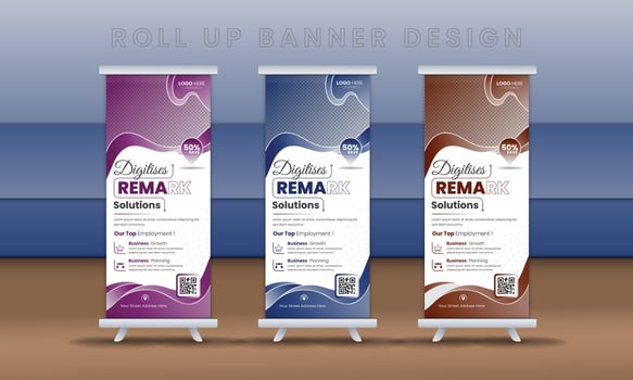 Roll up brochure leaflet-vector business template layout, printing costing, Corporate business leaflet, creative Abstract modern vector plaster editable passage layout for an IT company