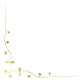 Vintage corner lines in the shape of gold rolled flowers are made into a baroque style frame. png