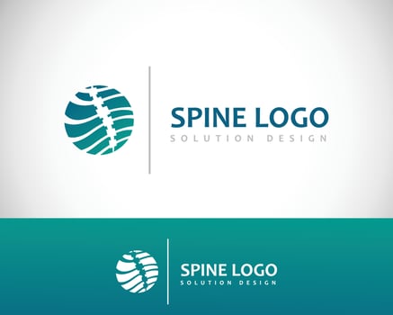 spine logo creative design concept solution circle brand template health medical care emblem vector