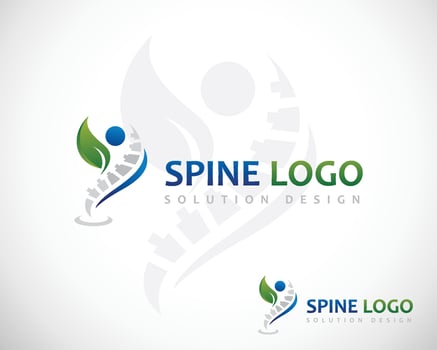 spine logo creative design concept nature life solution people vector