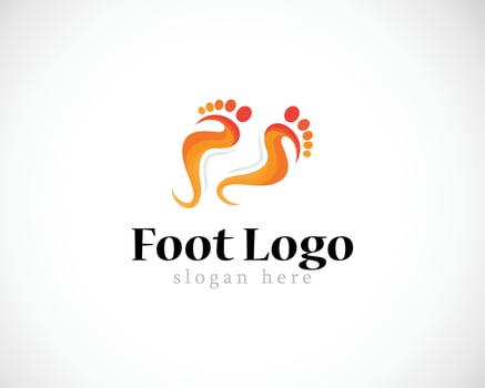 foot logo creative color modern care health solution vector