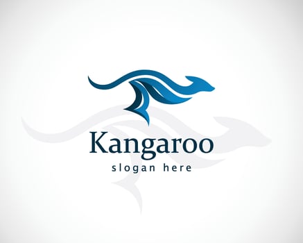 kangaroo logo creative color modern blue sign symbol brand emblem business vector