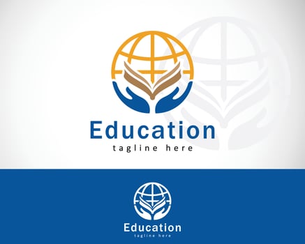 world education logo creative book school sign symbol emblem design template vector