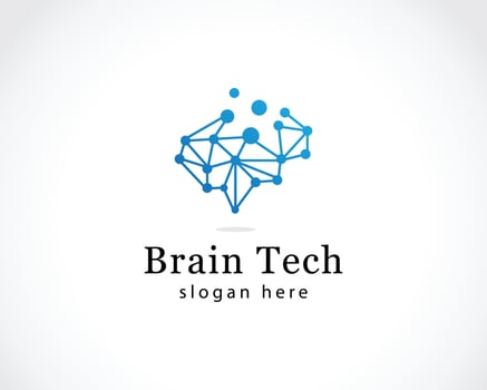Brain tech logo creative smart digital science business sign symbol vector