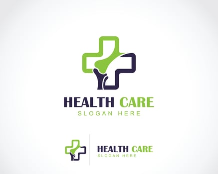 health care logo creative bone logo plus clinic hospital design concept sign symbol vector