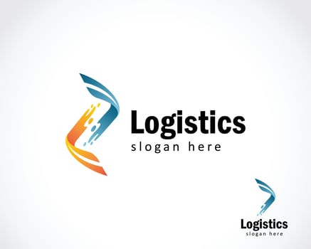 logistics logo creative sign symbol business market arrow travel vector