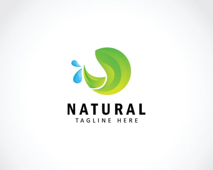 nature circle logo creative water drop design modern vector