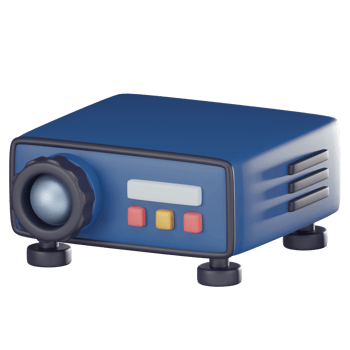 3D Movie Projector Icon for Film Enthusiasts. 3D render png