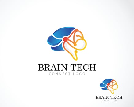 brain tech logo creative smart tech digital connect education logo vector