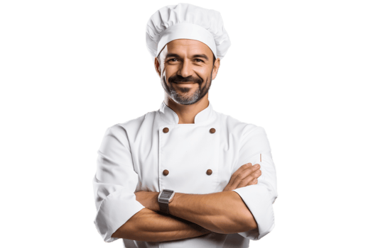 AI generated Happy Chef Crossed Arms Isolated on Transparent Background. AI png