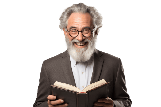 AI generated Teacher Holding a Book on Transparent Background. AI png