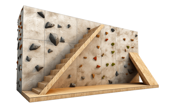 AI generated Crossfit Box and Climbing Wall in 8K Realism png